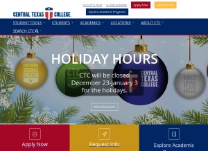 How ctcd.edu looks like on a tablet such as an iPad.