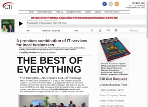 How ctiworkplace.com looks like on a tablet such as an iPad.