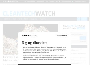 How ctwatch.dk looks like on a tablet such as an iPad.