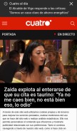 How cuatro.com looks like on a mobile device such as an iPhone.