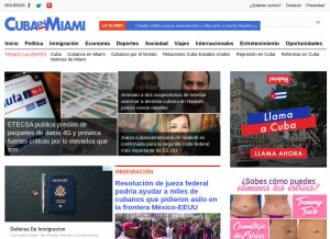 How cubaenmiami.com looks like on a tablet such as an iPad.