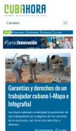 How cubahora.cu looks like on a mobile device such as an iPhone.