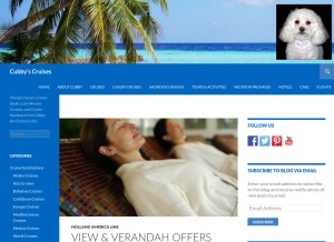 How cubbyscruises.com looks like on a tablet such as an iPad.