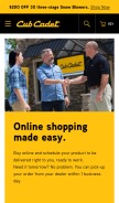 How cubcadet.com looks like on a mobile device such as an iPhone.