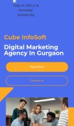 How cubeinfosoft.com looks like on a mobile device such as an iPhone.