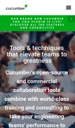 How cucumber.io looks like on a mobile device such as an iPhone.