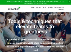 How cucumber.io looks like on a tablet such as an iPad.