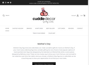 How cuddledecor.com looks like on a tablet such as an iPad.
