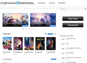How cuevana2espanol.com looks like on a tablet such as an iPad.