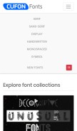 How cufonfonts.com looks like on a mobile device such as an iPhone.