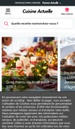 How cuisineactuelle.fr looks like on a mobile device such as an iPhone.
