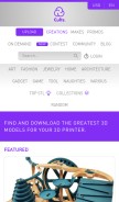 How cults3d.com looks like on a mobile device such as an iPhone.