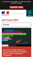 How culture.fr looks like on a mobile device such as an iPhone.