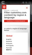 How cummins.com looks like on a mobile device such as an iPhone.