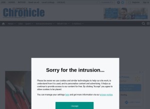 How cumnockchronicle.com looks like on a tablet such as an iPad.