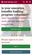How cunamutual.com looks like on a mobile device such as an iPhone.