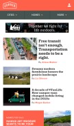 How curbed.com looks like on a mobile device such as an iPhone.