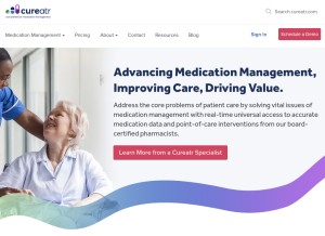How cureatr.com looks like on a tablet such as an iPad.