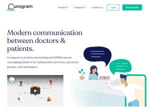 How curogram.com looks like on a tablet such as an iPad.