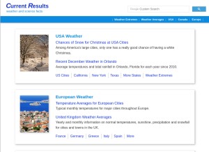 How currentresults.com looks like on a tablet such as an iPad.