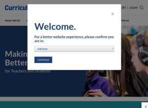 How curriculumassociates.com looks like on a tablet such as an iPad.