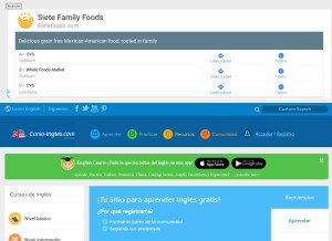 How curso-ingles.com looks like on a tablet such as an iPad.
