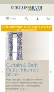 How curtainandbathoutlet.com looks like on a mobile device such as an iPhone.