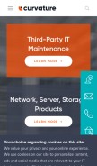 How curvature.com looks like on a mobile device such as an iPhone.