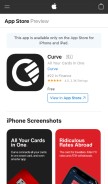 How curve.vip looks like on a mobile device such as an iPhone.