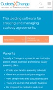 How custodyxchange.com looks like on a mobile device such as an iPhone.