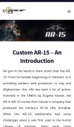 How custom-ar15.com looks like on a mobile device such as an iPhone.