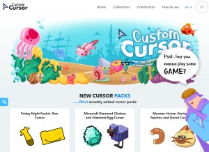 How custom-cursor.com looks like on a tablet such as an iPad.
