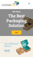How customboxesmart.com looks like on a mobile device such as an iPhone.