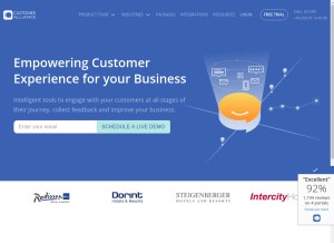 How customer-alliance.com looks like on a tablet such as an iPad.