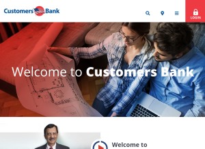 How customersbank.com looks like on a tablet such as an iPad.