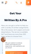 How customessaymeister.com looks like on a mobile device such as an iPhone.