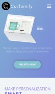 How customily.com looks like on a mobile device such as an iPhone.