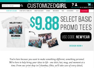 How customizedgirl.com looks like on a tablet such as an iPad.