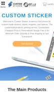 How customsticker.com looks like on a mobile device such as an iPhone.