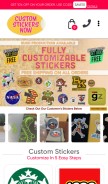 How customstickersnow.com looks like on a mobile device such as an iPhone.
