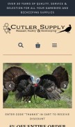 How cutlersupply.com looks like on a mobile device such as an iPhone.