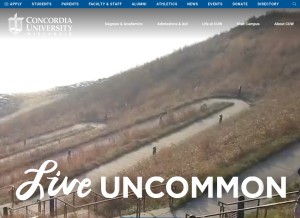 How cuw.edu looks like on a tablet such as an iPad.