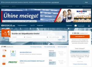 How cvkeskus.ee looks like on a tablet such as an iPad.
