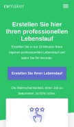 How cvmaker.de looks like on a mobile device such as an iPhone.