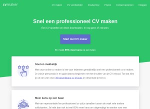 How cvmaker.nl looks like on a tablet such as an iPad.