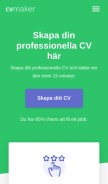 How cvmaker.se looks like on a mobile device such as an iPhone.