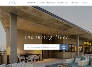 How cwsapartments.com looks like on a tablet such as an iPad.