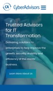 How cyberadvisors.com looks like on a mobile device such as an iPhone.
