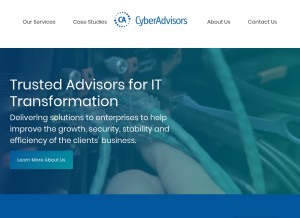How cyberadvisors.com looks like on a tablet such as an iPad.