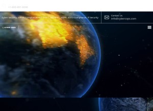 How cybercops.com looks like on a tablet such as an iPad.